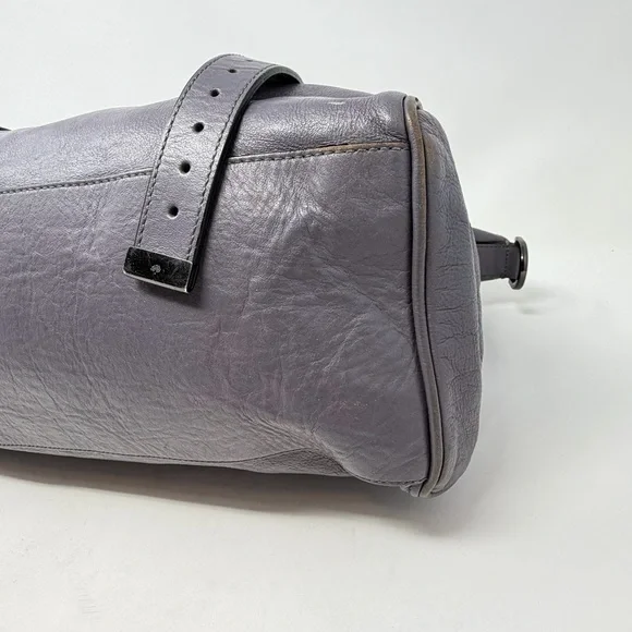 Mulberry Alexa Regular Slate Gray Lilac Leather Gunmetal Authenticated COA - Picture 8 of 16